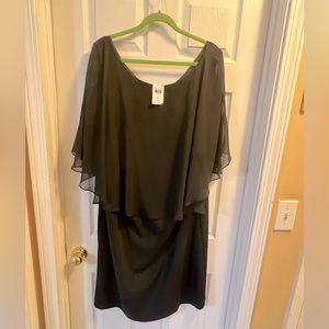Sz 20W New With Tags Black dress With Chiffon Overlay By “Connected Apparel”